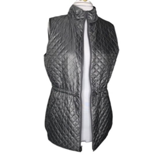 No Brand Label Long Reversible 2-way Zip Mock or Flat Laid Collar Vest Size L - Picture 1 of 12